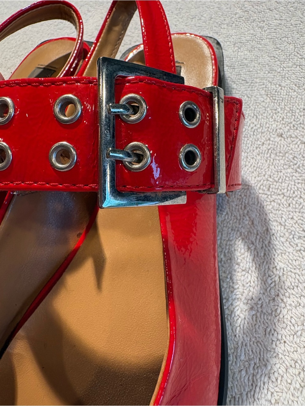 Steve Madden Greya Red Patent Slingback Flats – Size 8.5 - Picture 7 of 11
